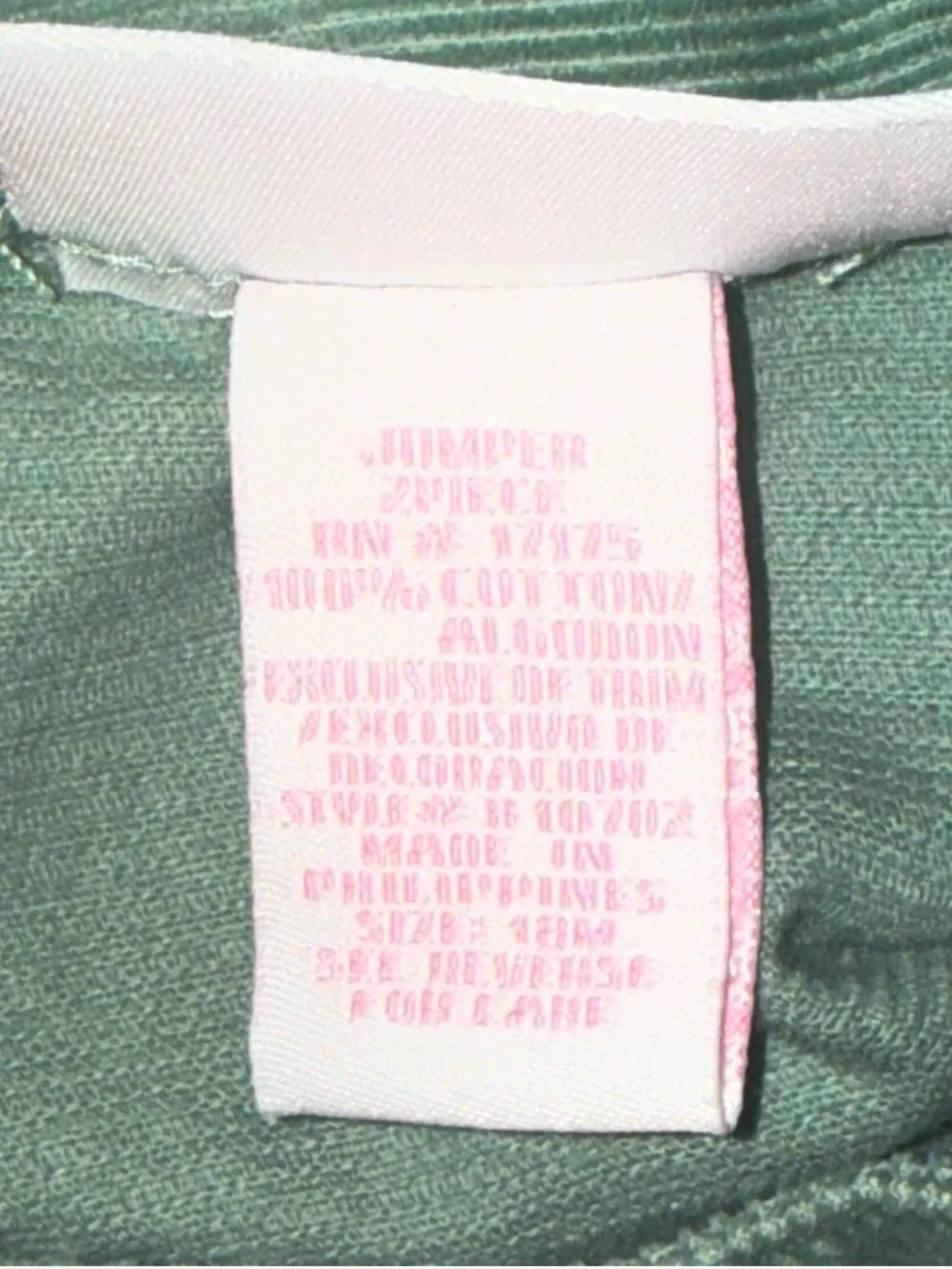 Bonnie Baby Mint Green Corduroy Butterfly Embroidered Dress 18M EUC